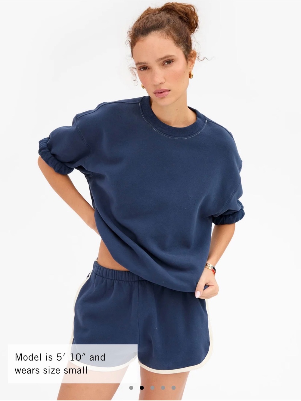 Clare V Short Sleeve Oversized Sweatshirt - Navy NWT $175